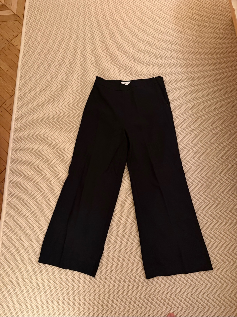 Reiss Black Wide-Leg Dress Pants